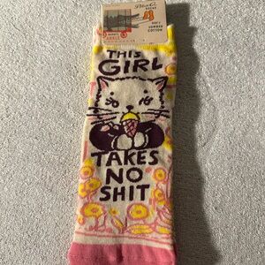 Blue Q This Girl Takes No Shit Ankle Socks - NWT